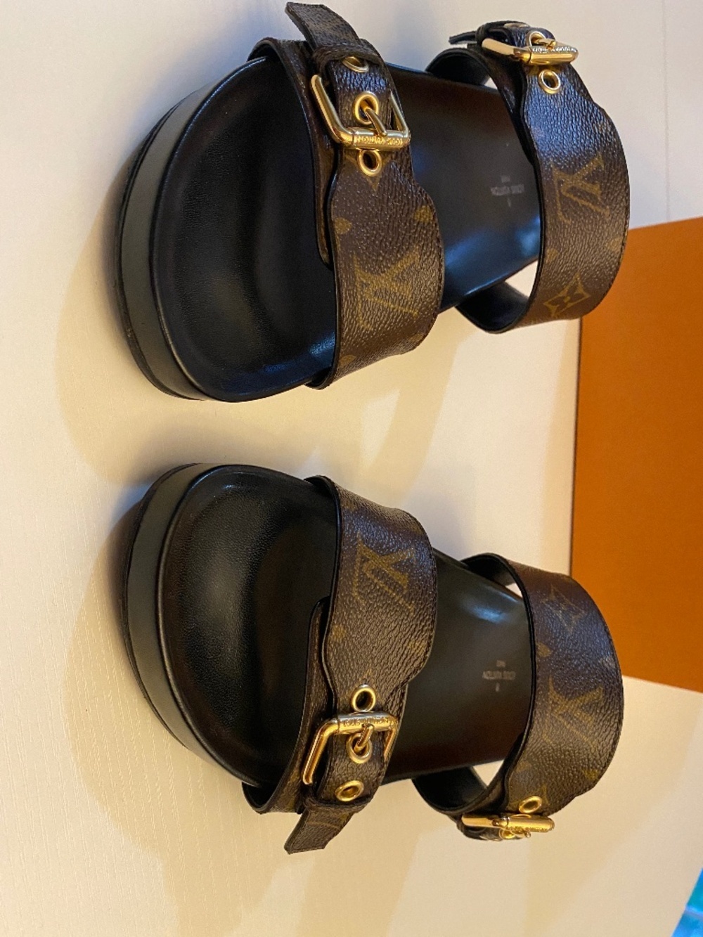 LOUIS VUITTON Bom Dia Flat Comfort Mule Size US 8.5 - Picture 11 of 14
